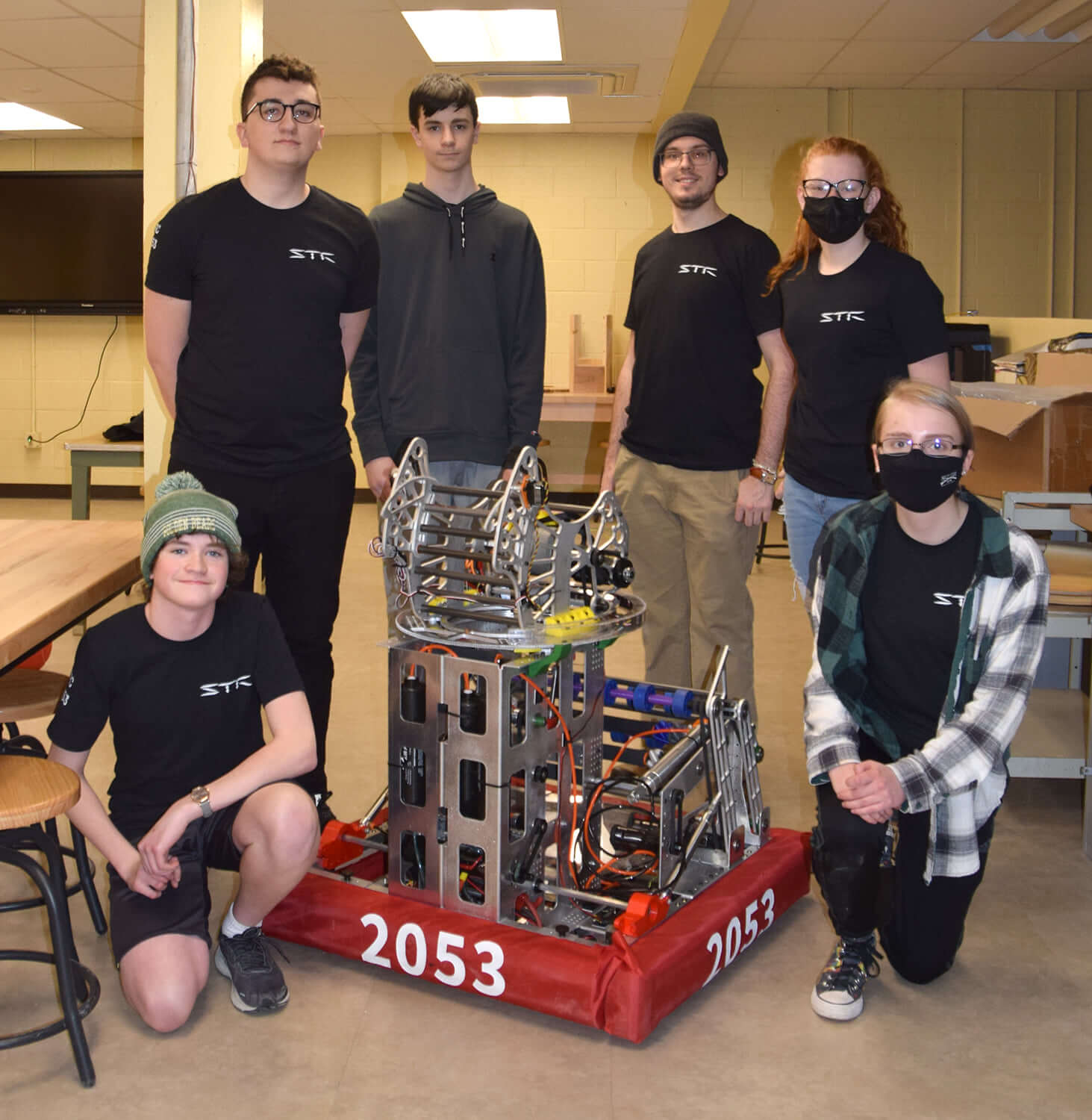 A picture of team 2053 before competition in 2022.