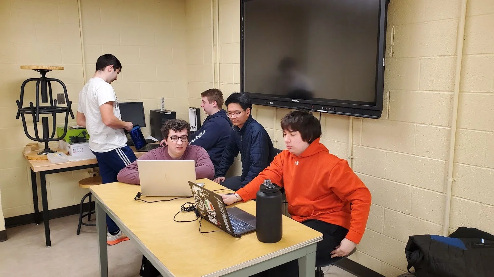 Developing and testing the software on two laptops